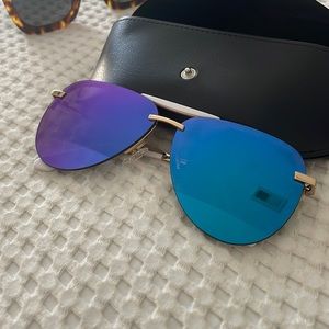 DIFF Aviator sunglasses with white trim BRAND NEW!!!
